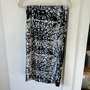 planet blue high slit patterned blue skirt